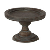 Vintage stílusú, antik, natúr színű, patinás felületű, peremes talpas fatálca